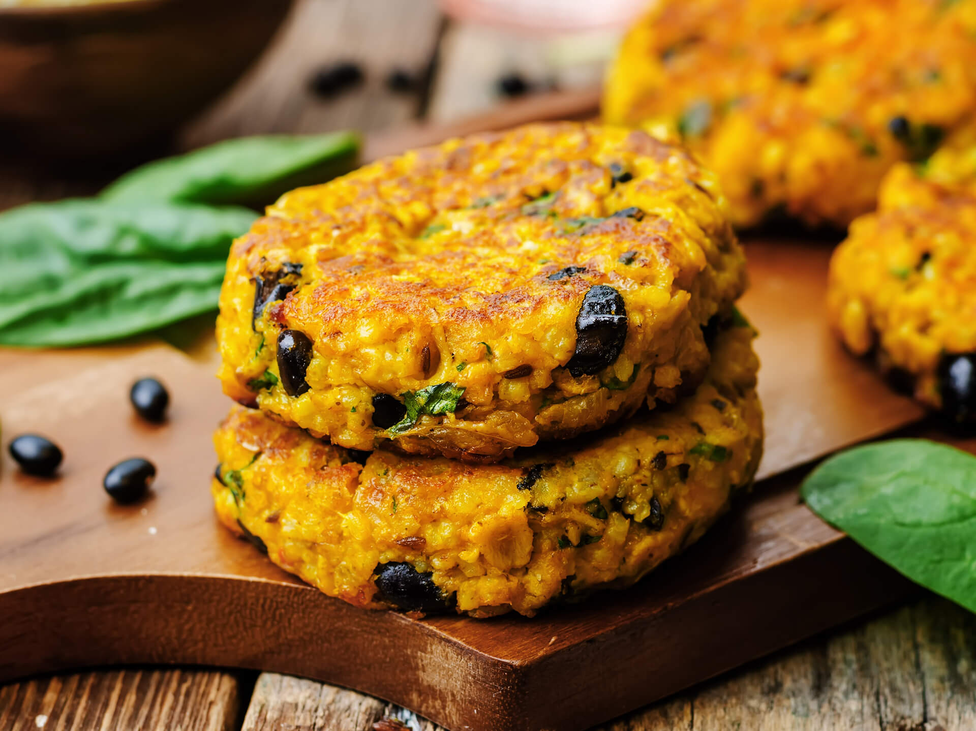 Bean Pumpkin Burgers